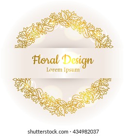 Hand drawn floral vector illustration. Vintage decorative wreath. Ornamental round lace.