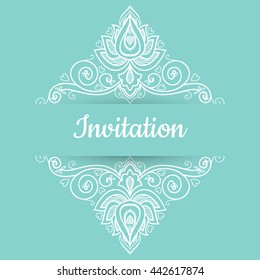 Hand drawn floral vector illustration. Vintage decorative ornamental indian element. invitation card.