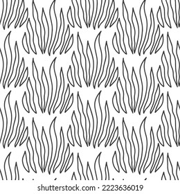 Hand drawn floral vector seamless pattern. Black abstract texture background. Freehand drawing of sketchy lines vector. Wallpaper, paper, fabric, textile design.