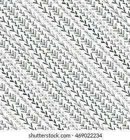 Hand drawn floral vector seamless pattern. Decorative illustration. Drawing doodle leaf texture design. Vintage ornament branch dividers
