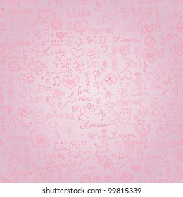 hand drawn floral vector seamless pattern