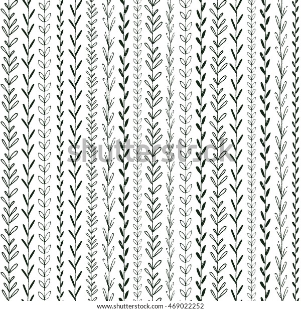 Hand drawn floral vector seamless pattern.\
Decorative illustration. Drawing doodle leaf texture design.\
Vintage ornament branch\
dividers