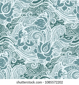 Hand Drawn Floral vintage Pattern. Seamless background. Vector illustration