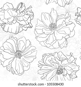 Hand drawn floral wallpaper Could be used as seamless wallpaper, textile, wrapping paper or background