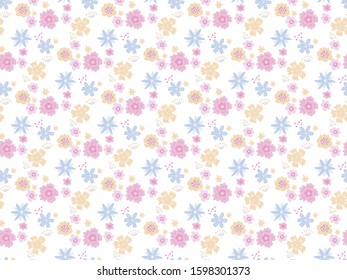 Hand drawn floral wallpaper / vector 