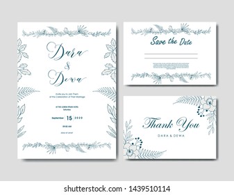 Hand Drawn Floral Wedding Invitation Design