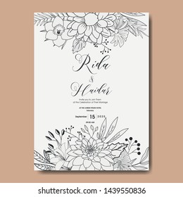 Hand Drawn Floral Wedding Invitation Design