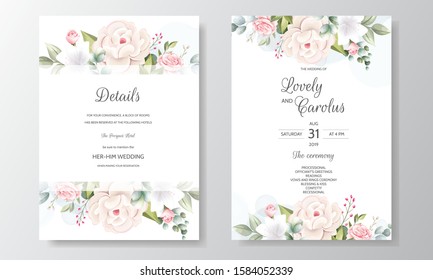 Hand Drawn Floral Wedding Invitation Card