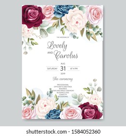 Hand Drawn Floral Wedding Invitation Card