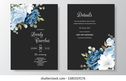 Hand Drawn Floral Wedding Invitation Card
