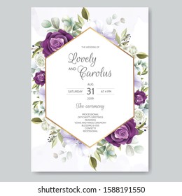 Hand Drawn Floral Wedding Invitation Card