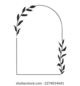 Hand drawn floral wreath. Botanical frames of wild flowers, herbs, branches for wedding decoration, design projects. Vector illustration.