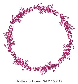 Hand drawn floral wreath, decorative wreaths with flowers