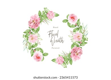 hand drawn floral wreath illustration