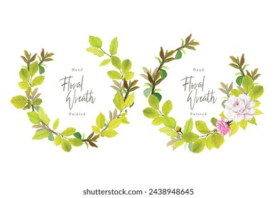 hand drawn floral wreath illustration design
