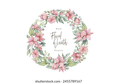 hand drawn floral wreath illustration