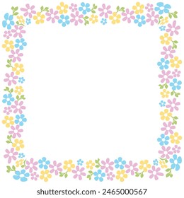 Hand drawn floral wreath on white background.