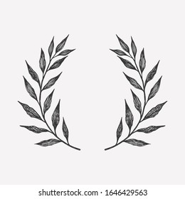 Hand drawn floral wreath. Vector round frame for cards and invitations	