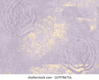 Hand drawn florals on chic gold rustic  lavender color background for social media, advertising, banner, invitation card, wedding, fashion header