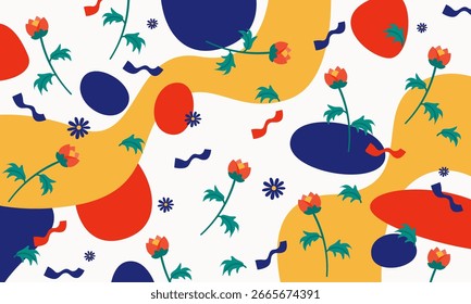 Fondo retro de flores dibujadas a mano. Flores vintages Anuncio y cubiertas.