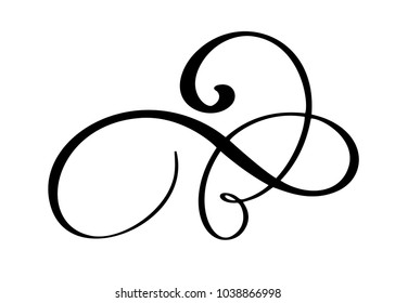 Hand Drawn Flourish Calligraphy Elements Vector Stock Vector (Royalty ...