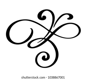 hand drawn flourish Calligraphy elements. Vector illustration