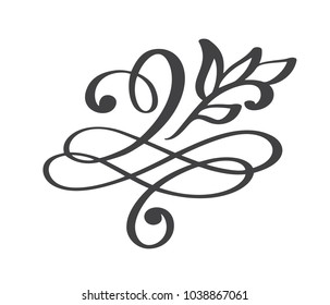 hand drawn flourish Calligraphy elements. Vector illustration