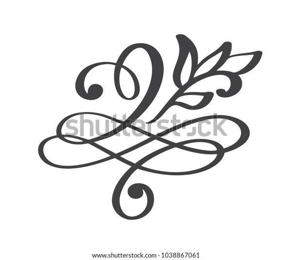 hand drawn flourish Calligraphy elements.\
Vector illustration