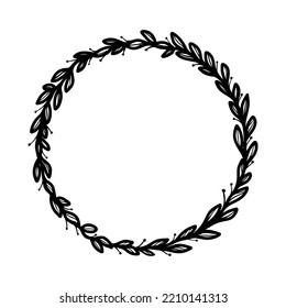 Hand drawn flourish circle. Design element for decoration, greeting card, banner. Vector illustration