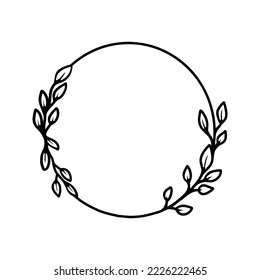 Hand drawn flourish circle. Design element for decoration, greeting card, banner. Vector illustration