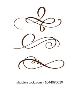 hand drawn flourish separator Calligraphy elements. Vector illustration