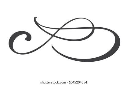 hand drawn flourish separator Calligraphy elements symbol linked, join, passion and wedding. Template for t shirt, card, poster. Design flat element of valentine day. Vector illustration