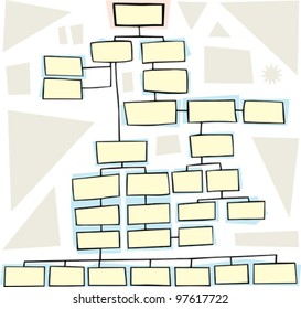 Hand drawn flowchart for family trees or business