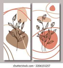 Papel de fondo abstracto de la colección de flores dibujadas a mano