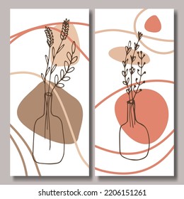 Papel de fondo abstracto de la colección de flores dibujadas a mano