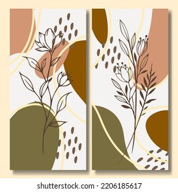 Papel de fondo abstracto de la colección de flores dibujadas a mano