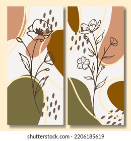 Hand drawn flower abstract background collection wallpaper