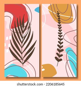 Papel de fondo abstracto de la colección de flores dibujadas a mano