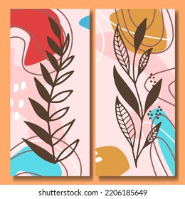 Hand drawn flower abstract background collection wallpaper