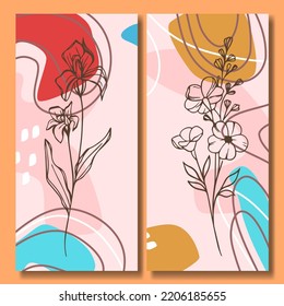 Hand drawn flower abstract background collection wallpaper