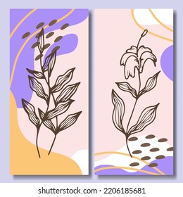 Hand drawn flower abstract background collection wallpaper