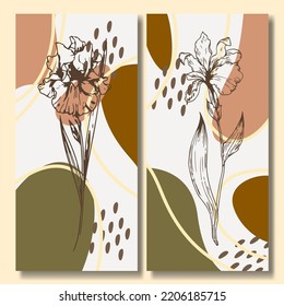 Hand drawn flower abstract background collection wallpaper