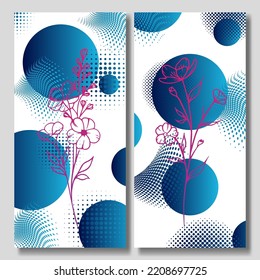 Hand drawn flower abstract background collection wallpaper