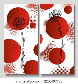Papel de fondo abstracto de la colección de flores dibujadas a mano