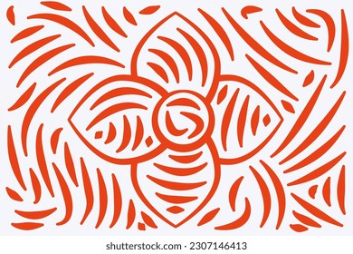 Hand drawn flower abstract background with red and white color. Vector design. Suitable for wall decorations, web backgrounds, landing pages and poster.