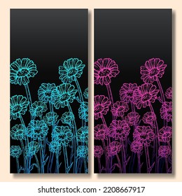 Hand drawn flower abstract with multicolor background collection wallpaper