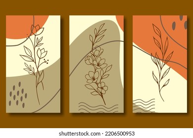 Colección de fondo de pantalla abstracto de flor dibujada a mano