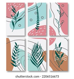 Hand drawn flower abstract wallpaper collection