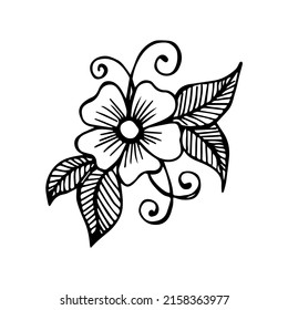 Hand drawn flower arrangement single element for coloring