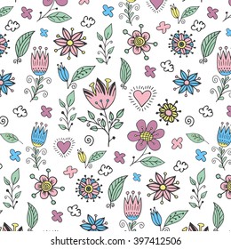 Hand drawn flower background.